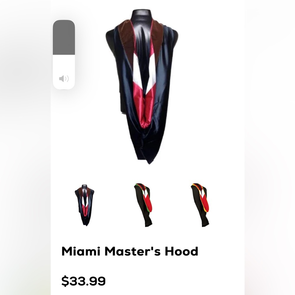 Miami University Masters Hood